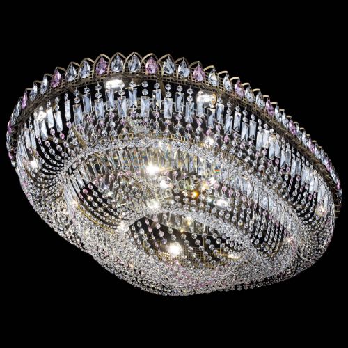 Люстра Кольцо Овал №17 под бронзу розовая в Сочи Гусь Хрустальный