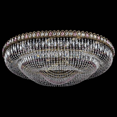 Люстра Кольцо Овал №17 под бронзу розовая в Сочи Гусь Хрустальный