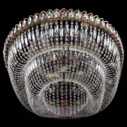Люстра Кольцо Овал №17 под бронзу розовая в Сочи Гусь Хрустальный