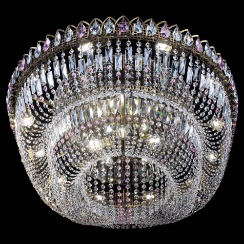 Люстра Кольцо Овал №17 под бронзу розовая в Сочи Гусь Хрустальный