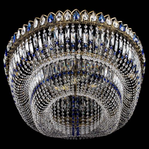 Люстра Кольцо Овал №17 под бронзу синяя в Сочи Гусь Хрустальный
