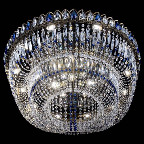 Люстра Кольцо Овал №17 под бронзу синяя в Сочи Гусь Хрустальный