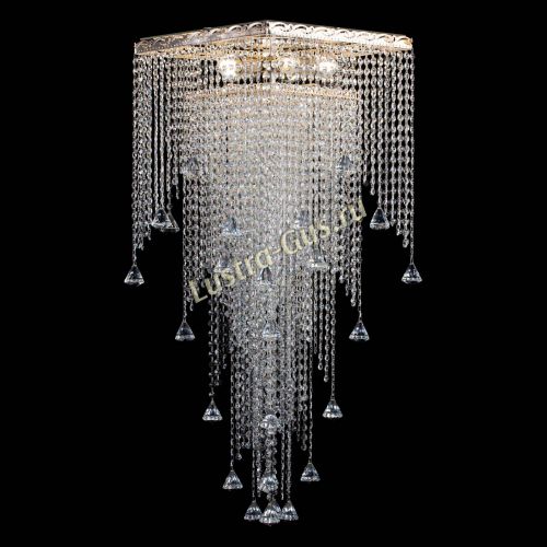 Люстра Квадрат Водопад с конусами в Сочи Гусь Хрустальный