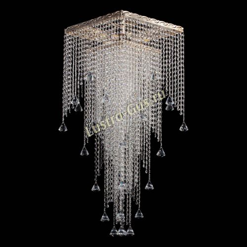 Люстра Квадрат Водопад с конусами в Сочи Гусь Хрустальный