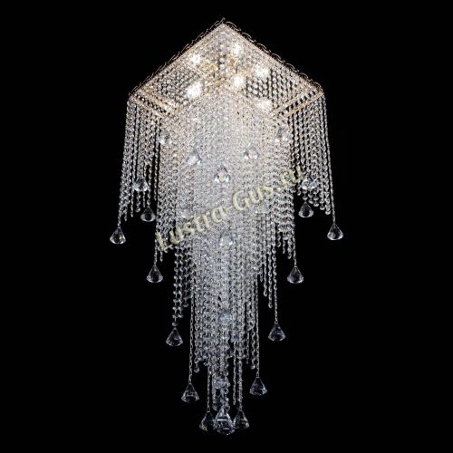 Люстра Квадрат Водопад с конусами в Сочи Гусь Хрустальный