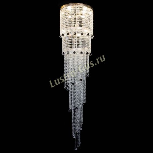 Люстра Милан каскад шар черный в Сочи Гусь Хрустальный