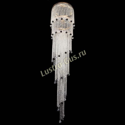 Люстра Милан каскад шар черный в Сочи Гусь Хрустальный