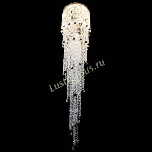 Люстра Милан каскад шар черный в Сочи Гусь Хрустальный