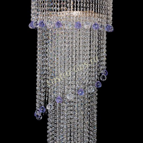 Люстра Милан каскад шар фиолетовый в Сочи Гусь Хрустальный