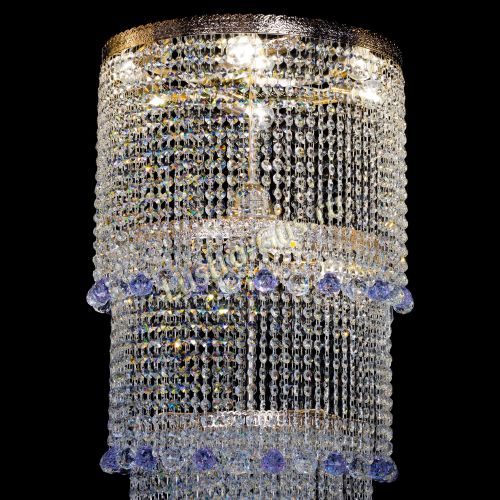 Люстра Милан каскад шар фиолетовый в Сочи Гусь Хрустальный