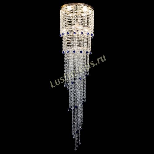 Люстра Милан каскад шар синий в Сочи Гусь Хрустальный