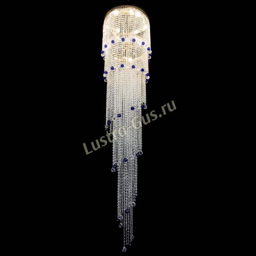Люстра Милан каскад шар синий в Сочи Гусь Хрустальный