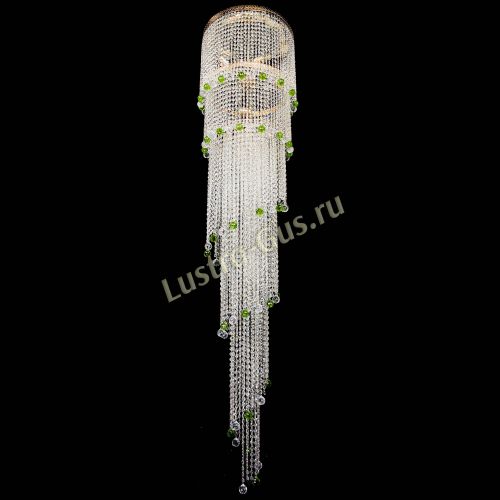 Люстра Милан каскад шар зеленый в Сочи Гусь Хрустальный