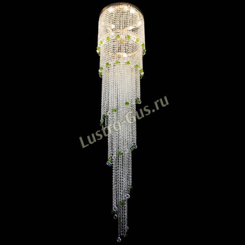 Люстра Милан каскад шар зеленый в Сочи Гусь Хрустальный