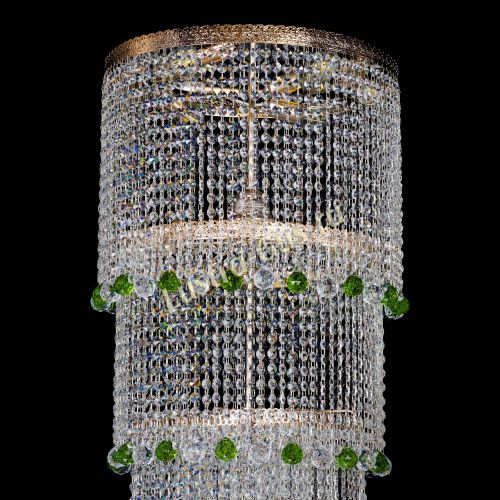 Люстра Милан каскад шар зеленый в Сочи Гусь Хрустальный