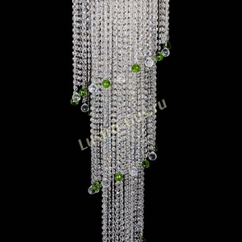 Люстра Милан каскад шар зеленый в Сочи Гусь Хрустальный