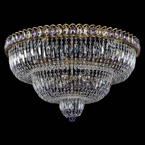 Люстра Водопад Обтикон №15 под бронзу фиолетовая в Сочи Гусь Хрустальный
