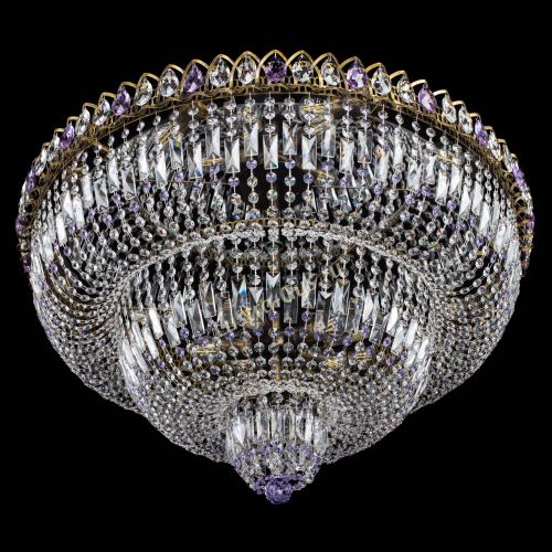 Люстра Водопад Обтикон №15 под бронзу фиолетовая в Сочи Гусь Хрустальный