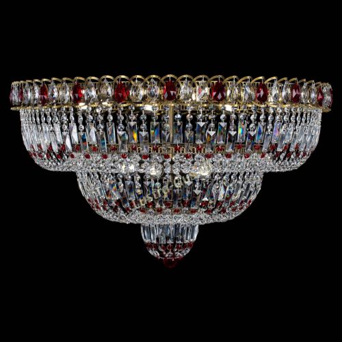 Люстра Водопад Обтикон №15 под бронзу красная в Сочи Гусь Хрустальный