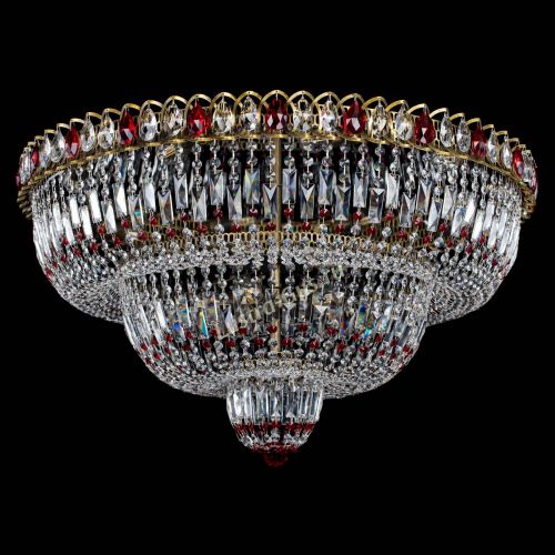 Люстра Водопад Обтикон №15 под бронзу красная в Сочи Гусь Хрустальный