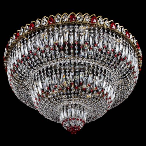 Люстра Водопад Обтикон №15 под бронзу красная в Сочи Гусь Хрустальный