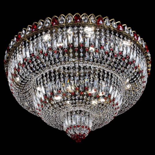 Люстра Водопад Обтикон №15 под бронзу красная в Сочи Гусь Хрустальный
