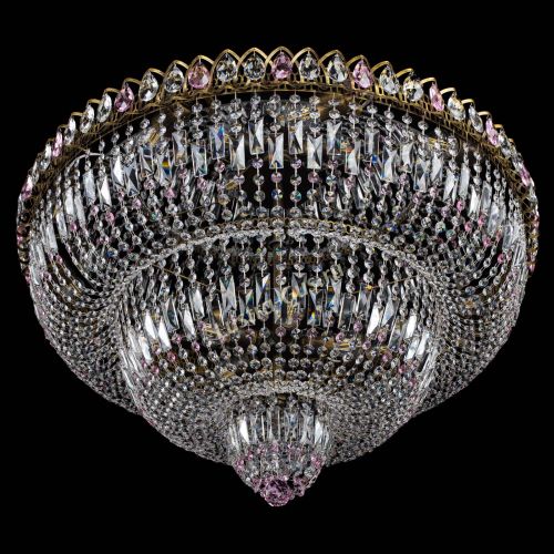 Люстра Водопад Обтикон №15 под бронзу розовая в Сочи Гусь Хрустальный