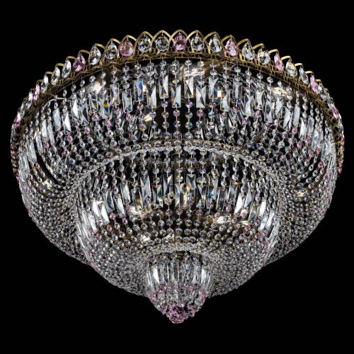 Люстра Водопад Обтикон №15 под бронзу розовая в Сочи Гусь Хрустальный