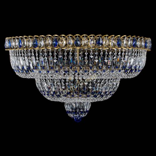 Люстра Водопад Обтикон №15 под бронзу синяя в Сочи Гусь Хрустальный