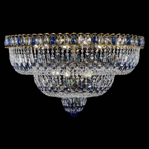 Люстра Водопад Обтикон №15 под бронзу синяя в Сочи Гусь Хрустальный