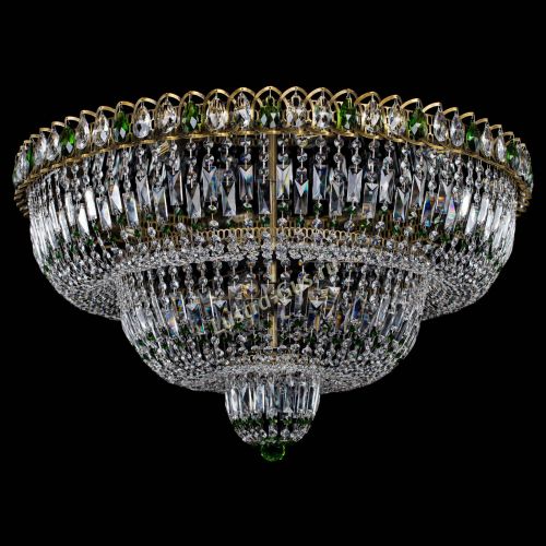 Люстра Водопад Обтикон №15 под бронзу зеленая в Сочи Гусь Хрустальный