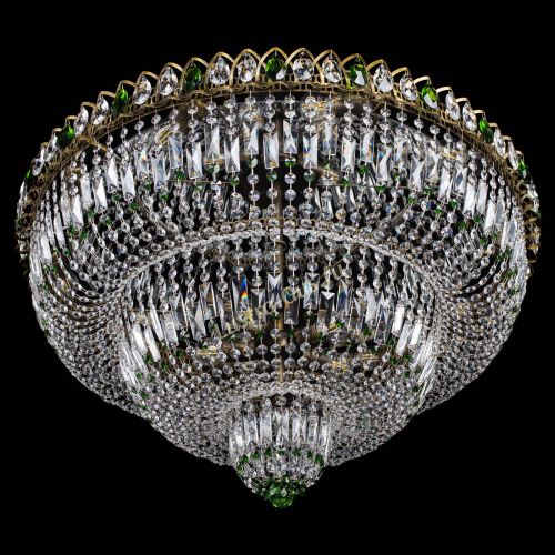 Люстра Водопад Обтикон №15 под бронзу зеленая в Сочи Гусь Хрустальный