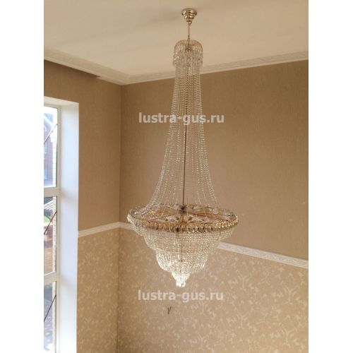 Люстра Водопад с подвесом 1000 мм в Сочи Гусь Хрустальный