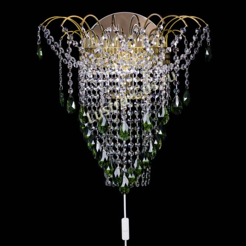 Бра Агата №4 под бронзу Зеленая в Сочи Гусь Хрустальный