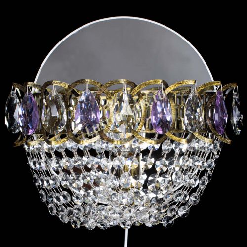 Бра Астра ажур под бронзу фиолетовая в Сочи Гусь Хрустальный