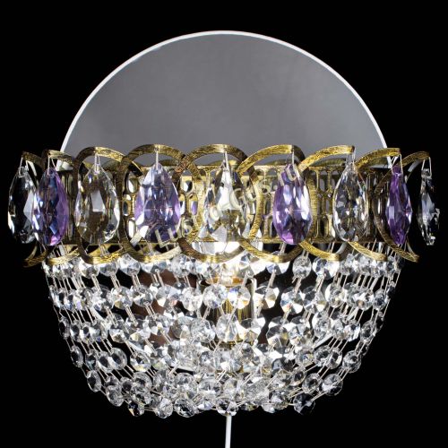 Бра Астра ажур под бронзу фиолетовая в Сочи Гусь Хрустальный