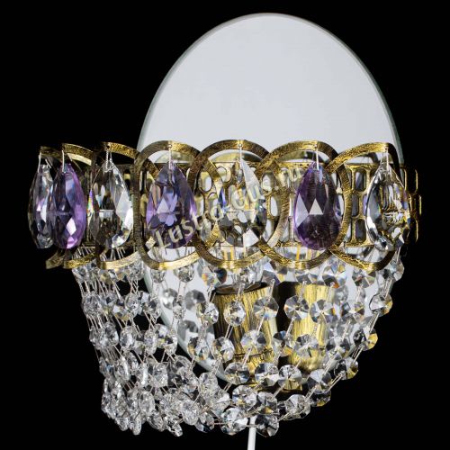 Бра Астра ажур под бронзу фиолетовая в Сочи Гусь Хрустальный