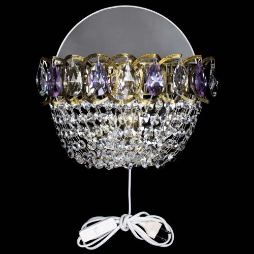 Бра Астра ажур под бронзу фиолетовая в Сочи Гусь Хрустальный