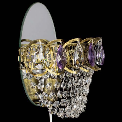 Бра Астра ажур под бронзу фиолетовая в Сочи Гусь Хрустальный