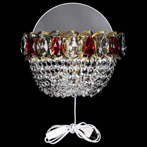 Бра Астра ажур под бронзу красная в Сочи Гусь Хрустальный