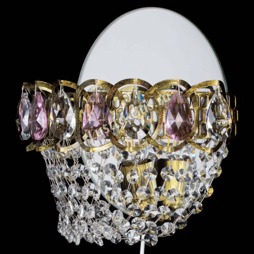 Бра Астра ажур под бронзу розовая в Сочи Гусь Хрустальный