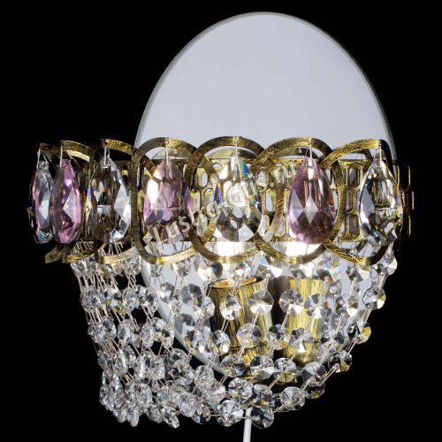 Бра Астра ажур под бронзу розовая в Сочи Гусь Хрустальный