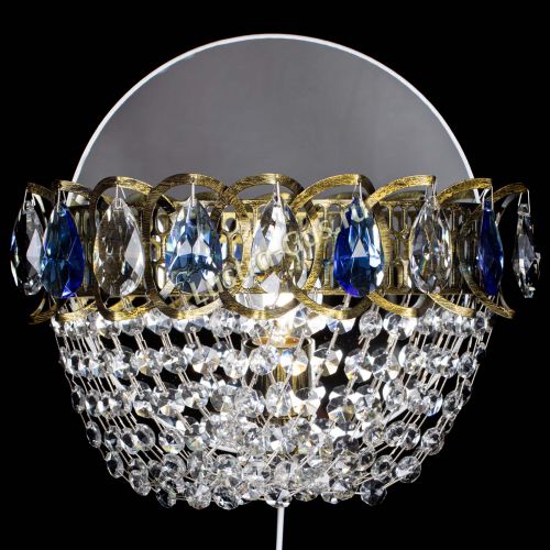 Бра Астра ажур под бронзу синяя в Сочи Гусь Хрустальный