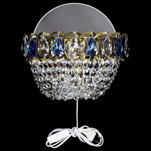 Бра Астра ажур под бронзу синяя в Сочи Гусь Хрустальный