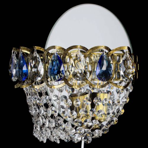 Бра Астра ажур под бронзу синяя в Сочи Гусь Хрустальный