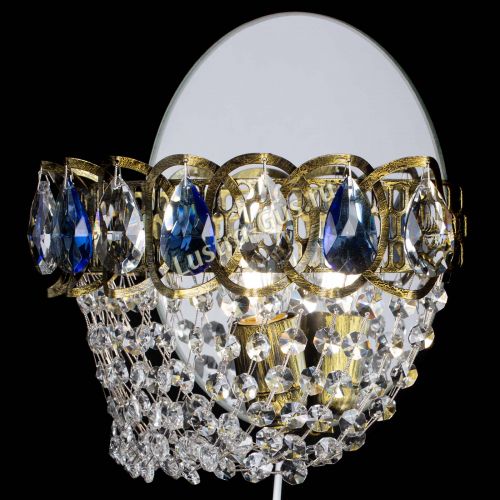 Бра Астра ажур под бронзу синяя в Сочи Гусь Хрустальный