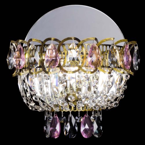 Бра Астра Розовая под бронзу в Сочи Гусь Хрустальный