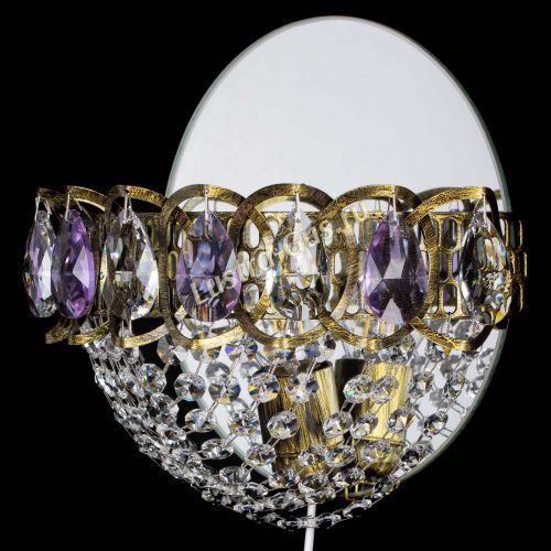 Бра Астра Сетка под бронзу Фиолетовая в Сочи Гусь Хрустальный