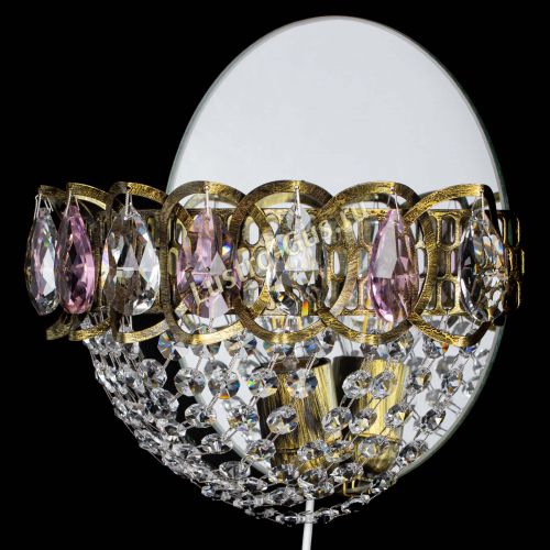 Бра Астра Сетка под бронзу Розовая в Сочи Гусь Хрустальный