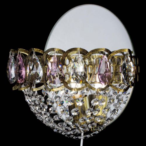 Бра Астра Сетка под бронзу Розовая в Сочи Гусь Хрустальный